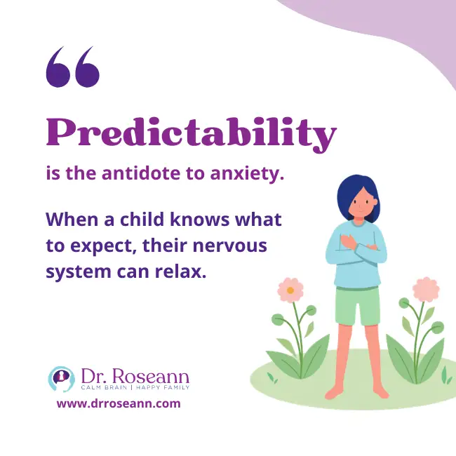 Illustration showing how predictability helps reduce child mood swings.