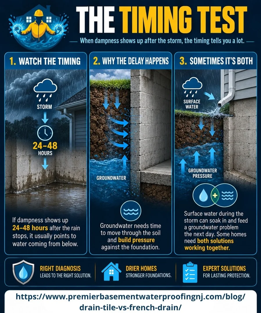user-inserted Groundwater timing test showing how quickly water drains from soil.