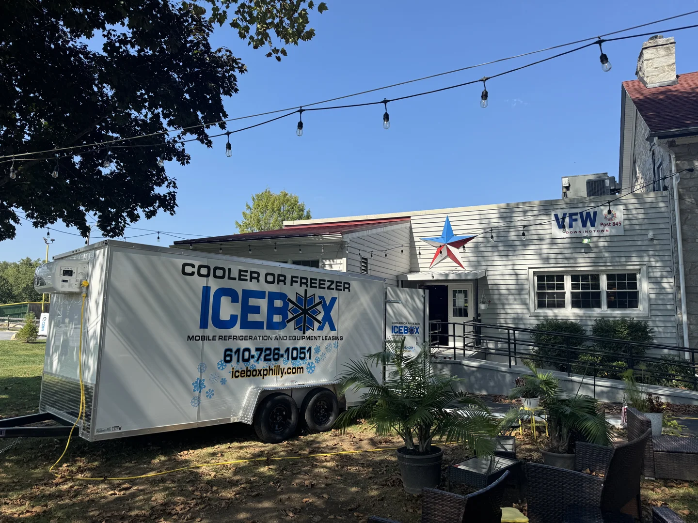 small refrigeration unit trailer at outdoor event - small refrigeration unit