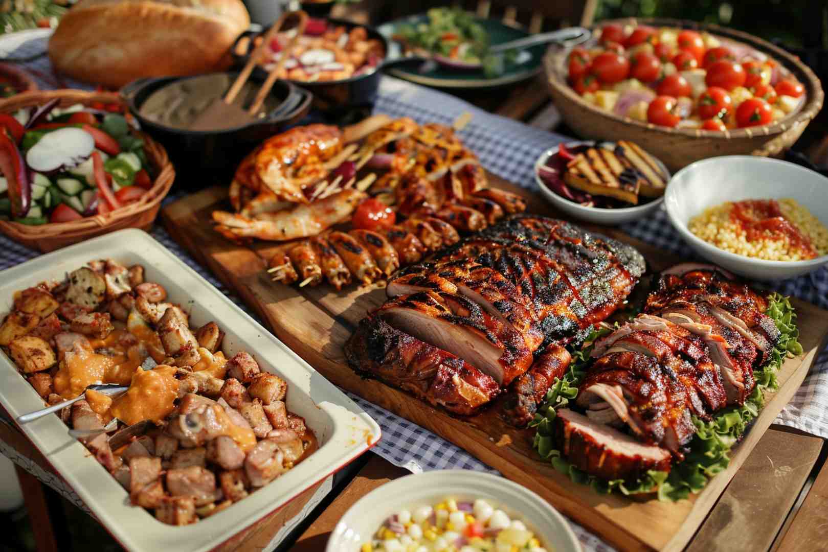 rudys smokehouse bbq catering spread presentation