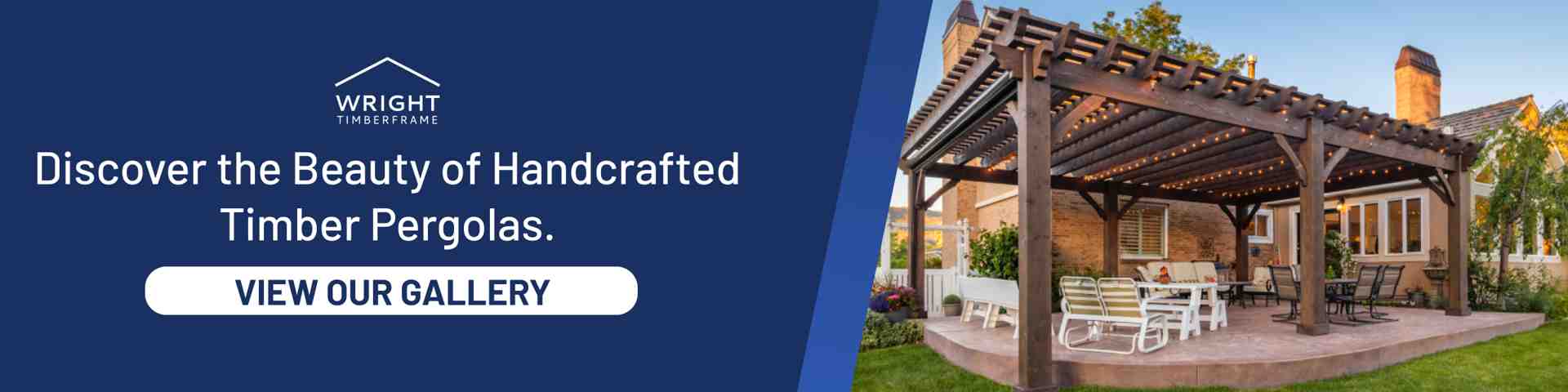 Handcrafted Custom Pergolas for Outdoor Living Handcrafted timber pergola with exposed beams and built-in lighting shown in a backyard setting, highlighting custom pergolas designed for outdoor living spaces.