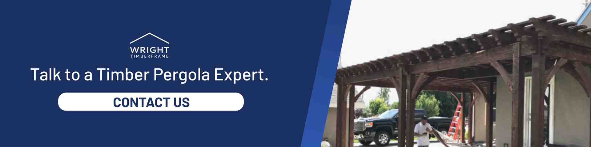 Talk to a Timber Pergola Expert in Utah Custom timber pergola under construction at a home, encouraging homeowners to contact custom pergola builders in Utah for expert guidance.