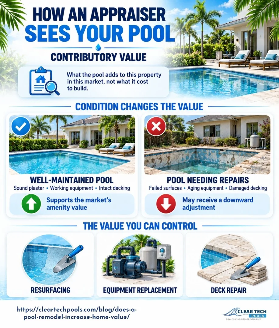 Pool appraisal value guide showing how pool condition impacts home value.