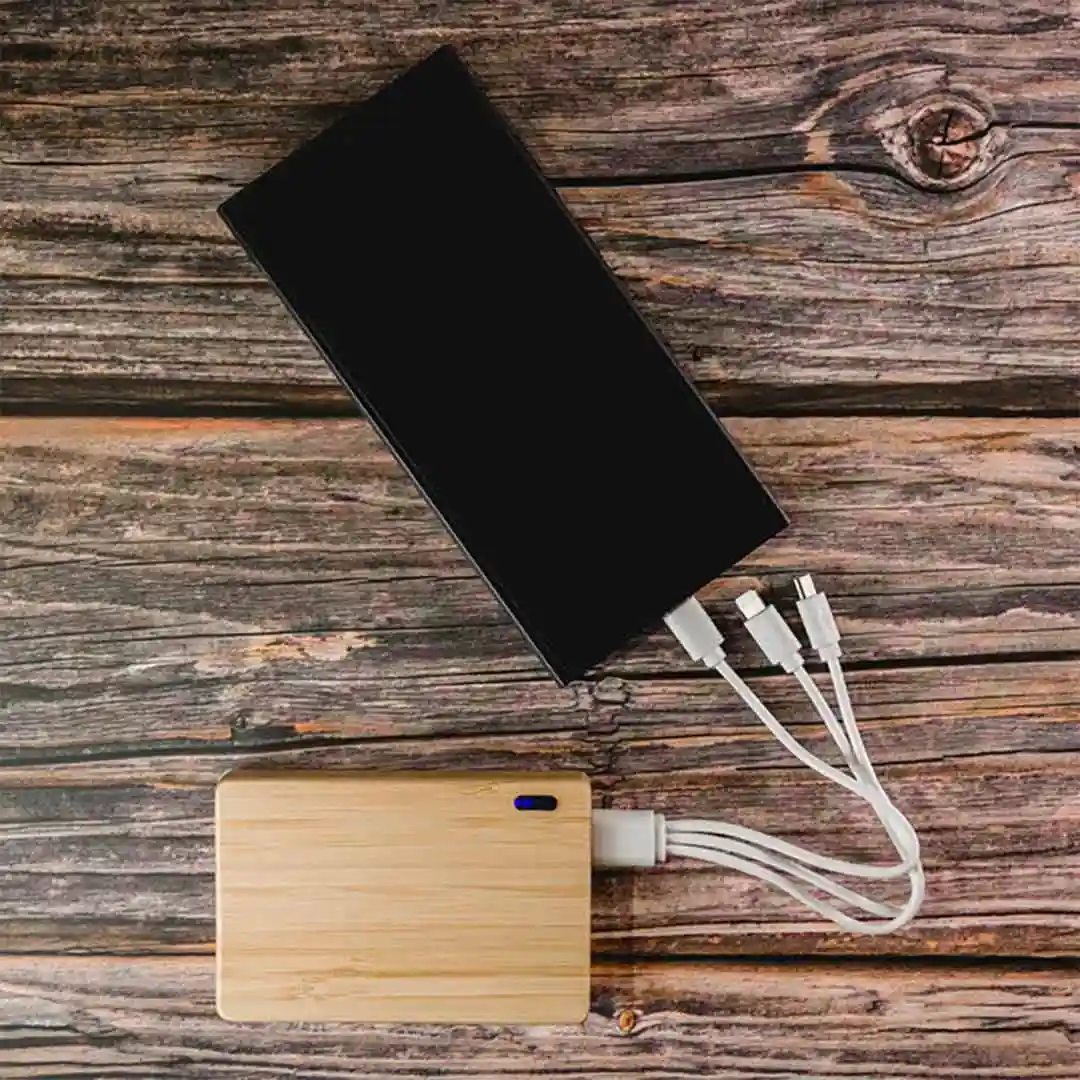 Logo Line Viper 5,000mAh Bamboo Eco Power Bank - Branded tech gadgets Logo Line Viper 5,000mAh Bamboo Eco Power Bank - Branded tech gadgets