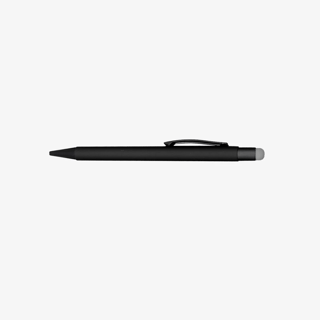 Promo Brands Tirana Pen with all-black design and coloured stylus tip - custom pens fast