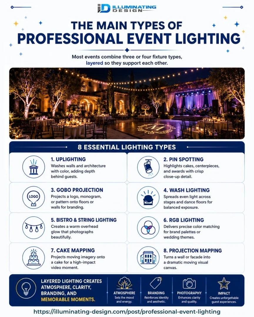 main types of professional event lighting