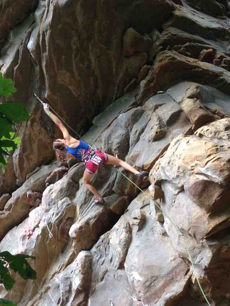 Open Climber Negotiating a Path 