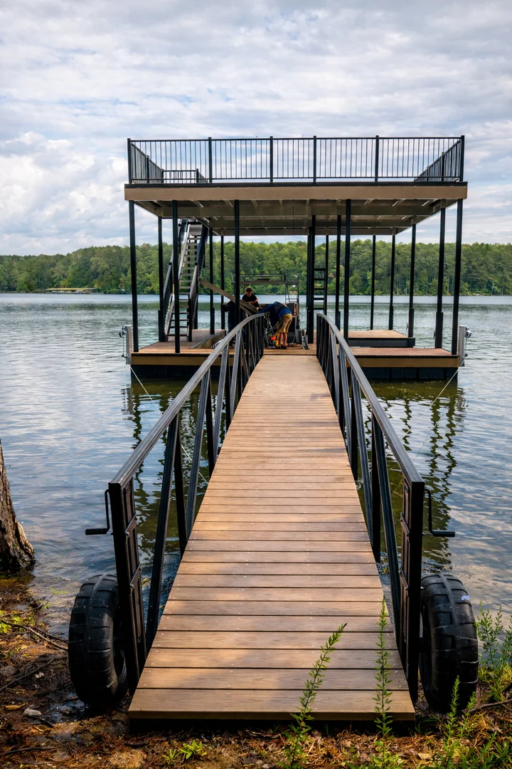 Dock Repair Lake Allatoona floating aluminum dock shoreline - Dock Repair Lake Allatoona