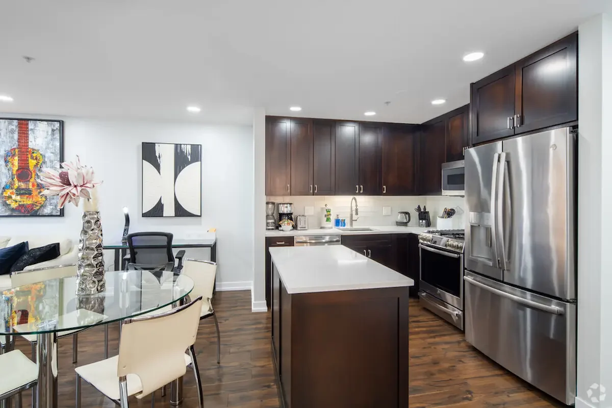 modern luxury kitchen in a River North furnished rental - furnished apartments in river north