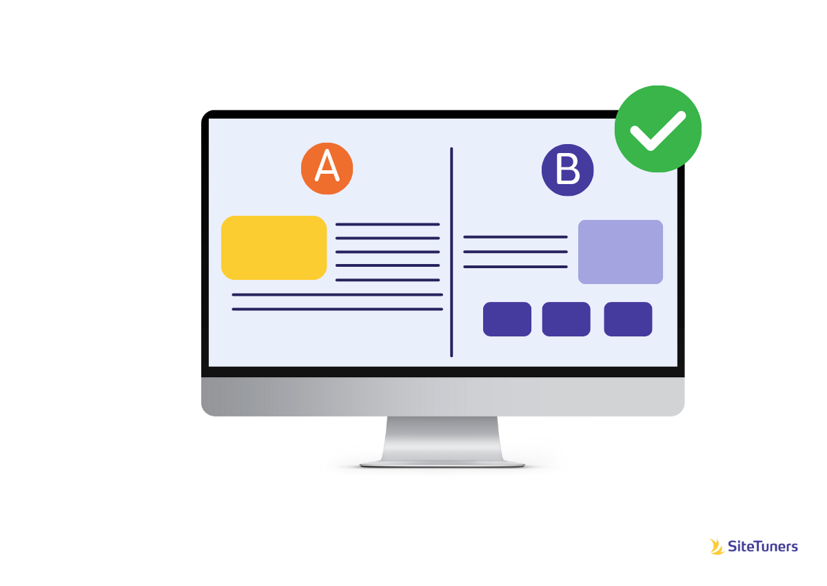 A/B testing two versions of a webpage - increase sales conversions