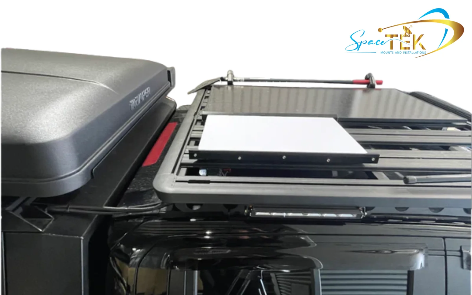 Starlink roof rack mobility mount on vehicle in Australian outback conditions