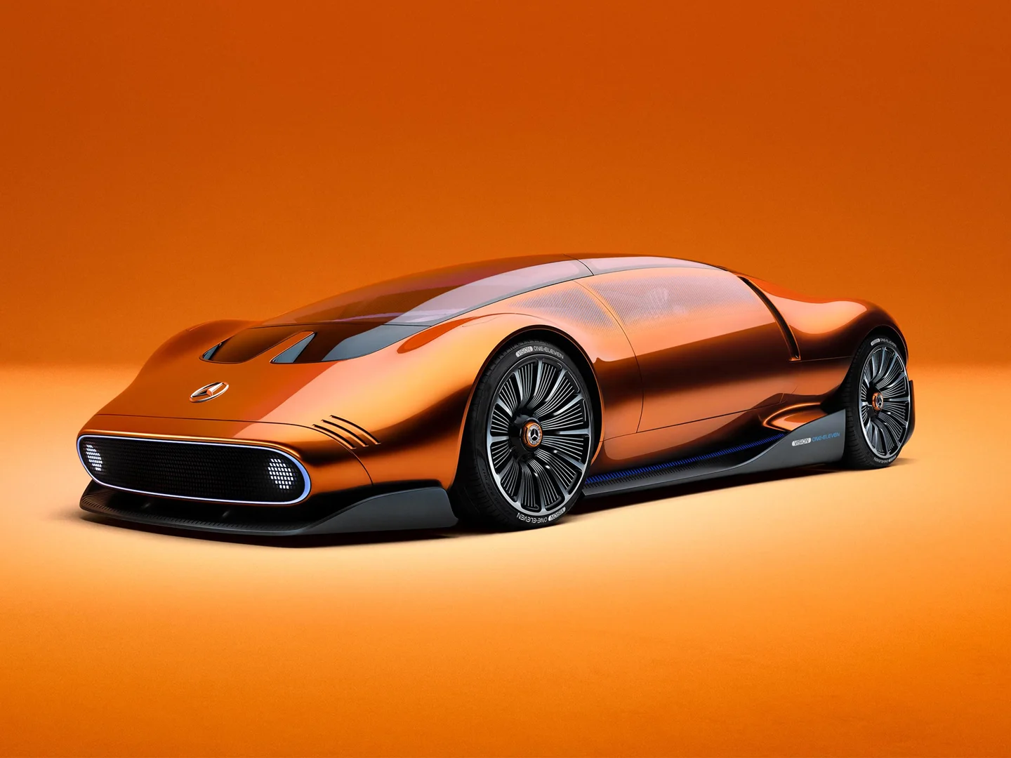 Mercedes-Benz Vision One-Eleven previews the future of luxury electric vehicles with sleek design.
