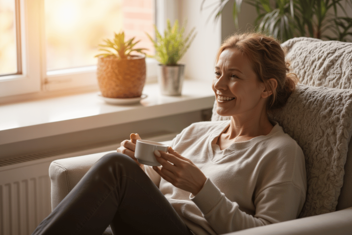 caregiver taking a relaxing break while a professional provides care - caregiver assistance program
