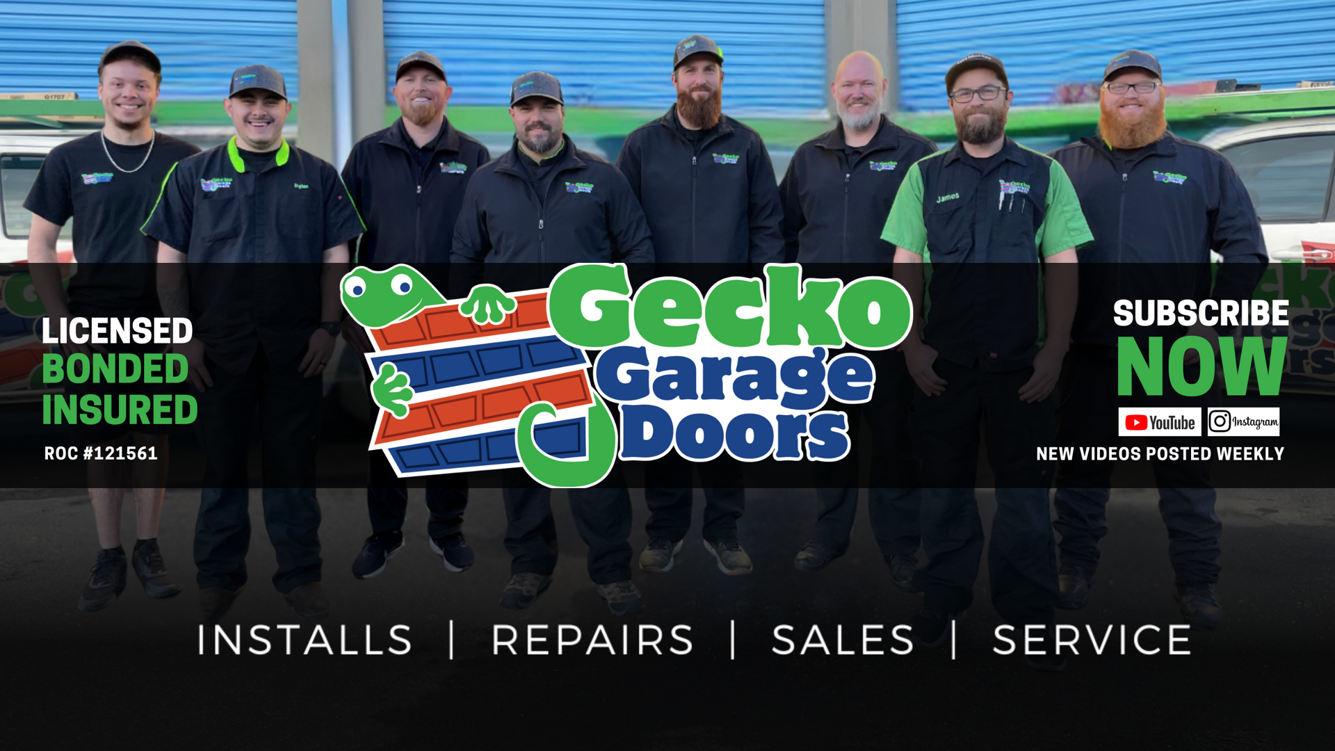 Expert technicians working on a garage door - professional garage door services