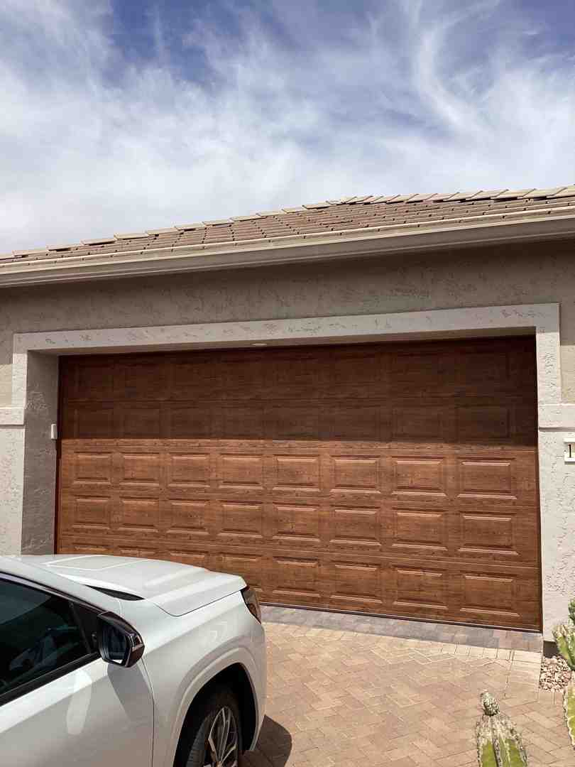 25-point garage door safety inspection checklist showing springs, cables, rollers, opener, and track components with maintenance status indicators - Goodyear garage door repair services infographic 