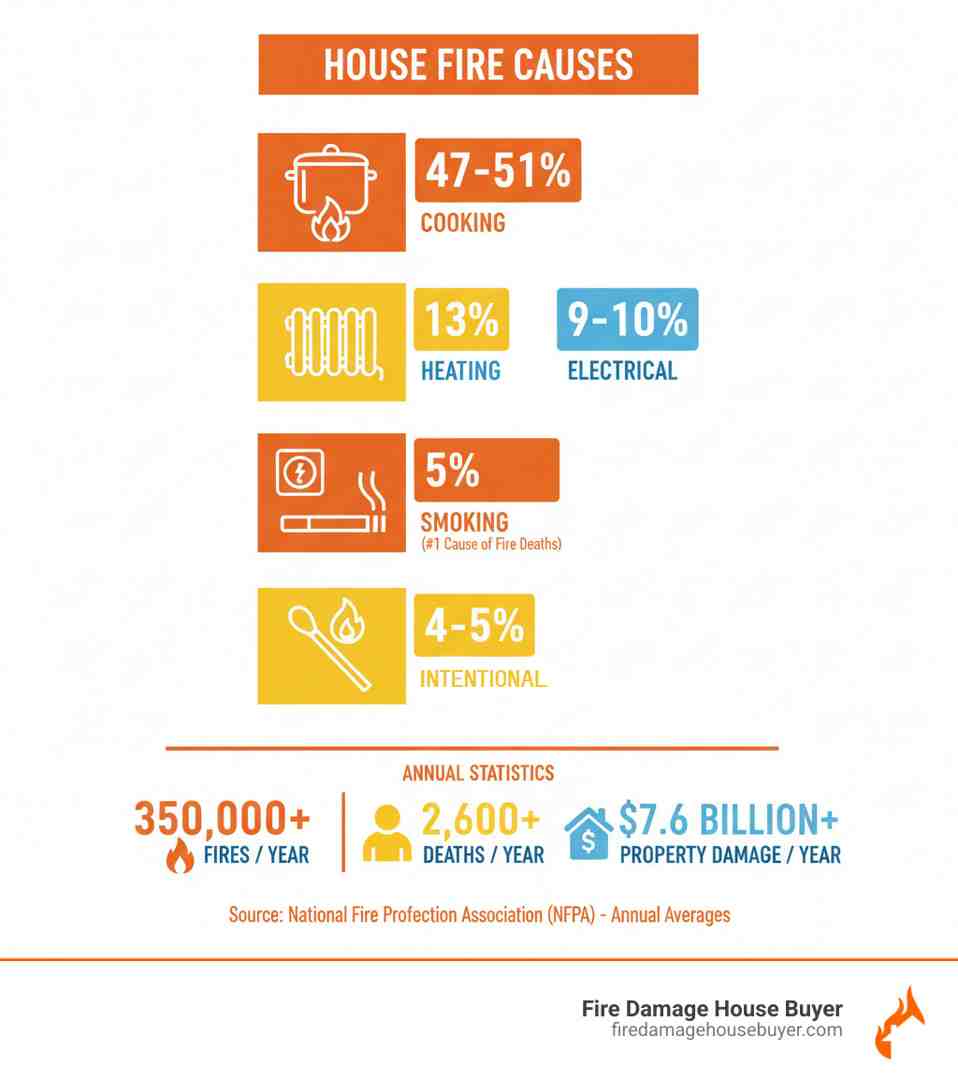 infographic showing cooking fires account for 47-51% of house fires - what is the number one cause of house fires infographic infographic showing cooking fires account for 47-51% of house fires - what is the number one cause of house fires infographic