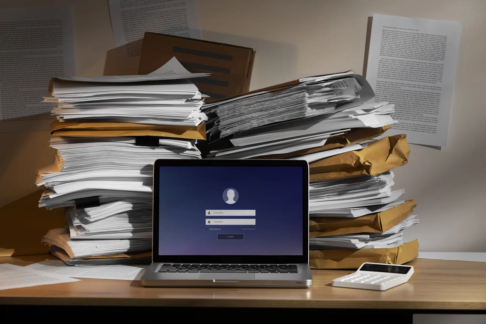 cluttered paperwork vs. streamlined digital files - finance and accounting process improvement