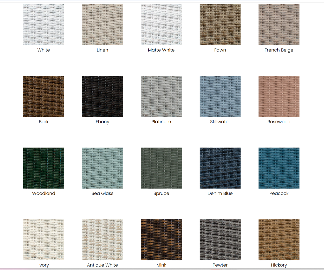 available Lloyd Loom finish swatches - lloyd flanders reflections