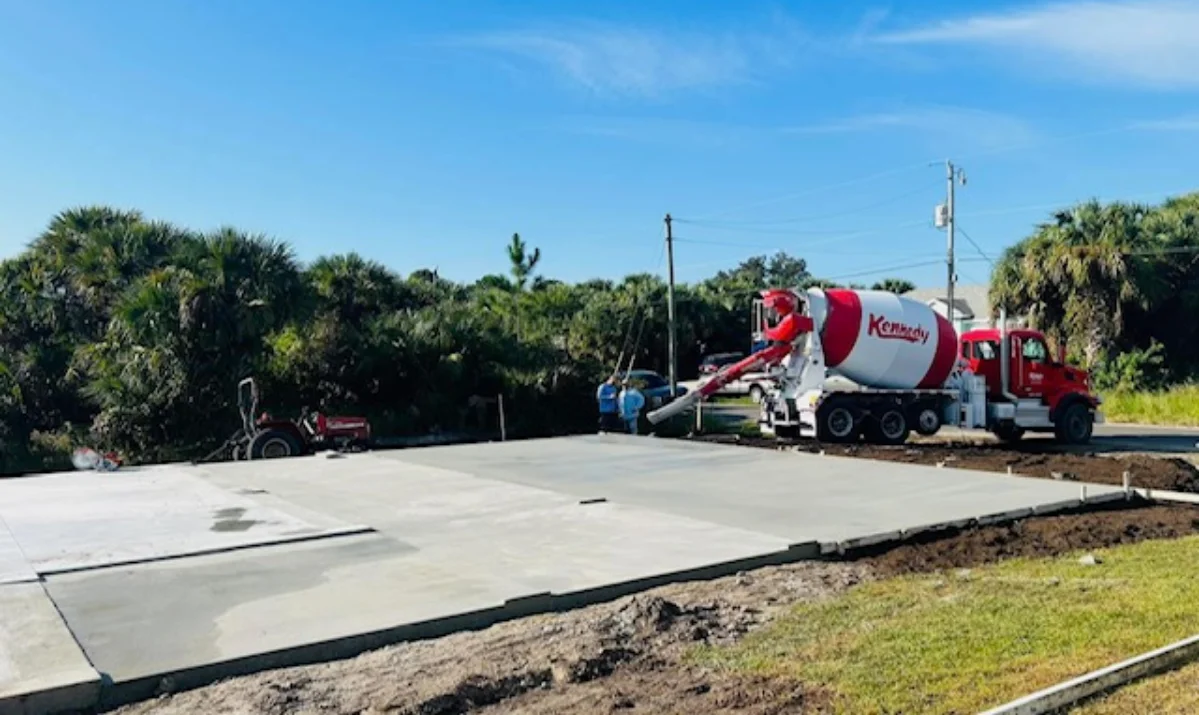 Pouring a commercial mat foundation on a prepared Florida subgrade
