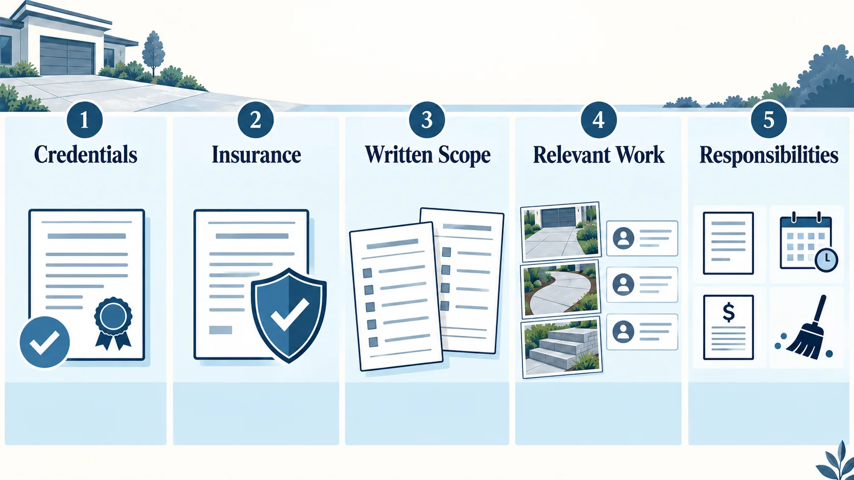 Concrete contractor hiring checklist for homeowners