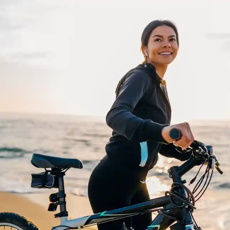 Healthy woman enjoying the outdoors while staying fit