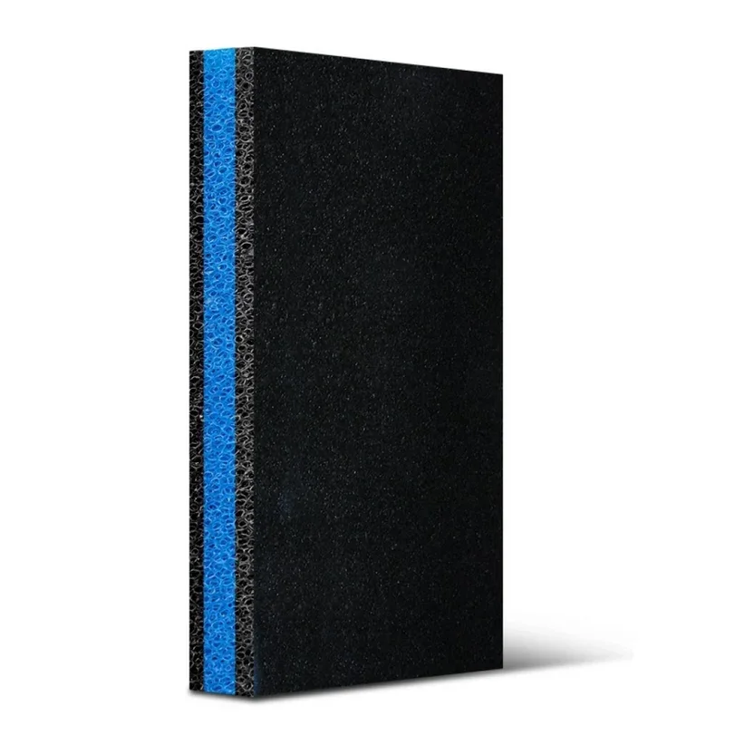 Aquatees blue activated carbon filter sponge for chemical filtration in saltwater tanks.