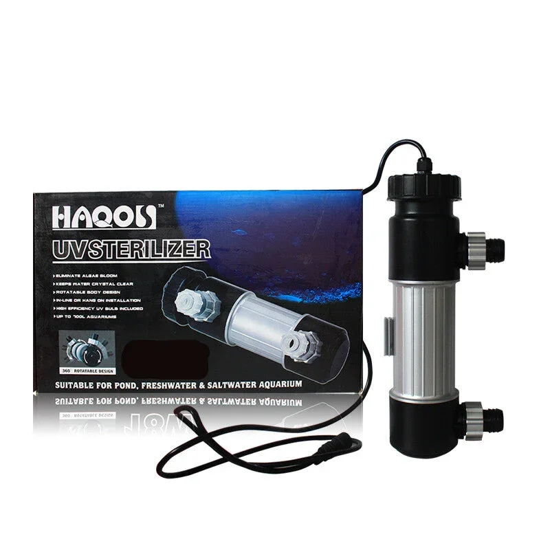 HAQOS UV H36 36-watt aquarium UV sterilizer for saltwater tanks.
