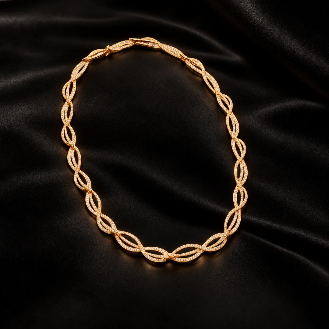 Yellow gold Bellagio diamond necklace by John Atencio