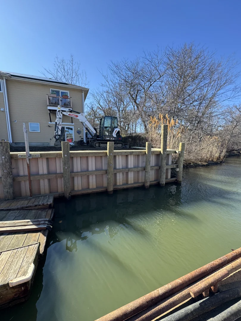 completed custom decking and shoreline protection project Southampton West Islip West Hampton