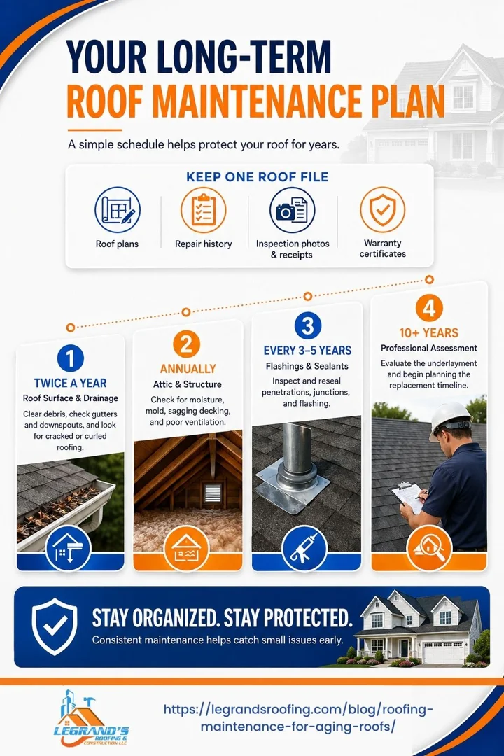 user-inserted Water damage to roof decking and underlayment due to delayed roofing maintenance.
