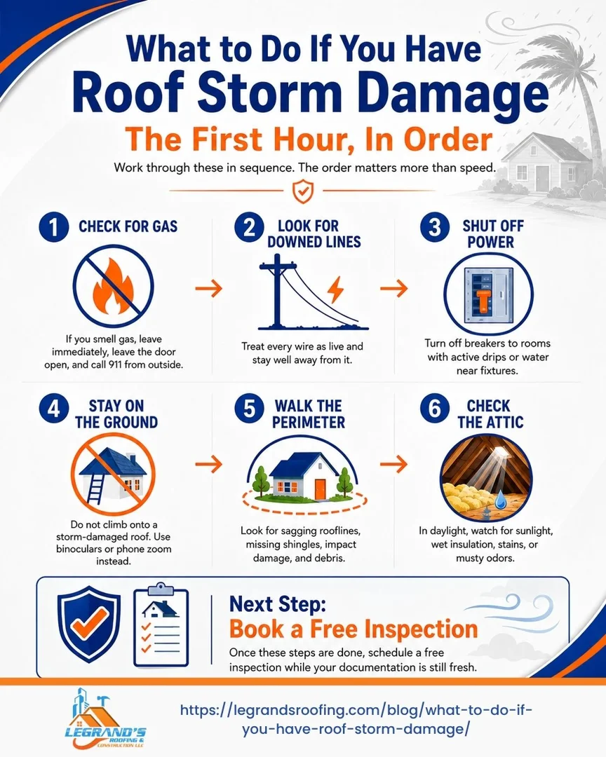 Roof storm damage: Immediate steps for safety and assessment after a storm.