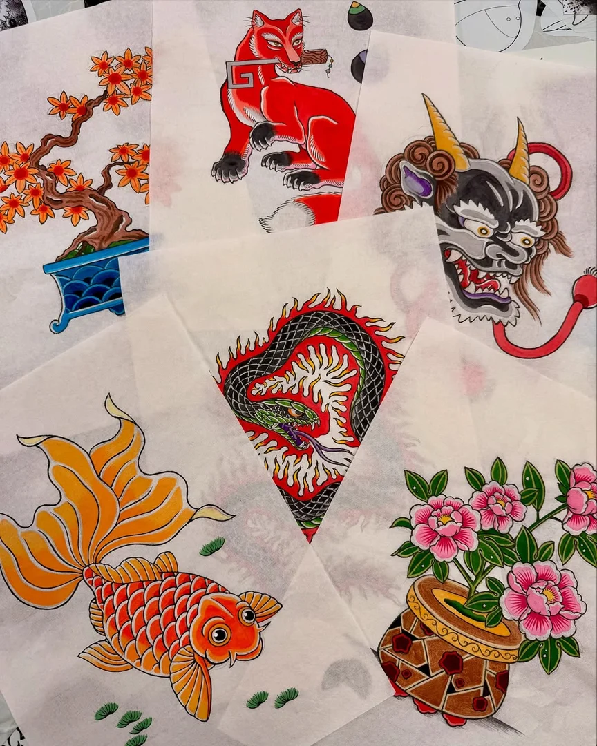 Custom Japanese tattoo sleeve preparation focusing on body flow and placement Custom Japanese tattoo sleeve preparation focusing on body flow and placement