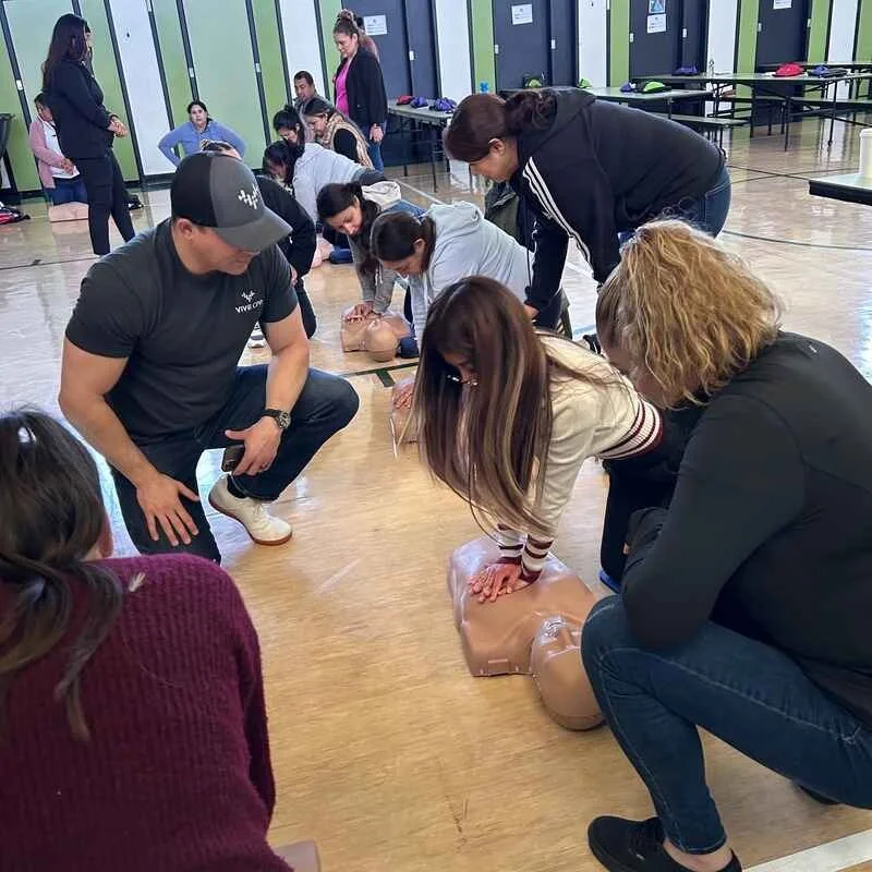 Instructor providing feedback and guidance to a student during a CPR class. Petaluma CPR classes. Instructor providing feedback and guidance to a student during a CPR class. Petaluma CPR classes.