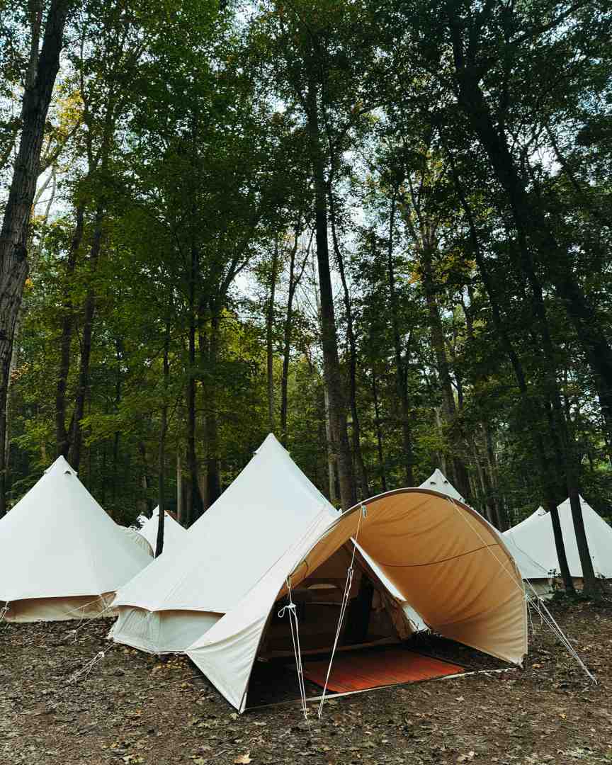 Various event tents including a frame tent, a pole tent, a clear-span structure, and a sailcloth tent, set up for different events. - event tent rentals