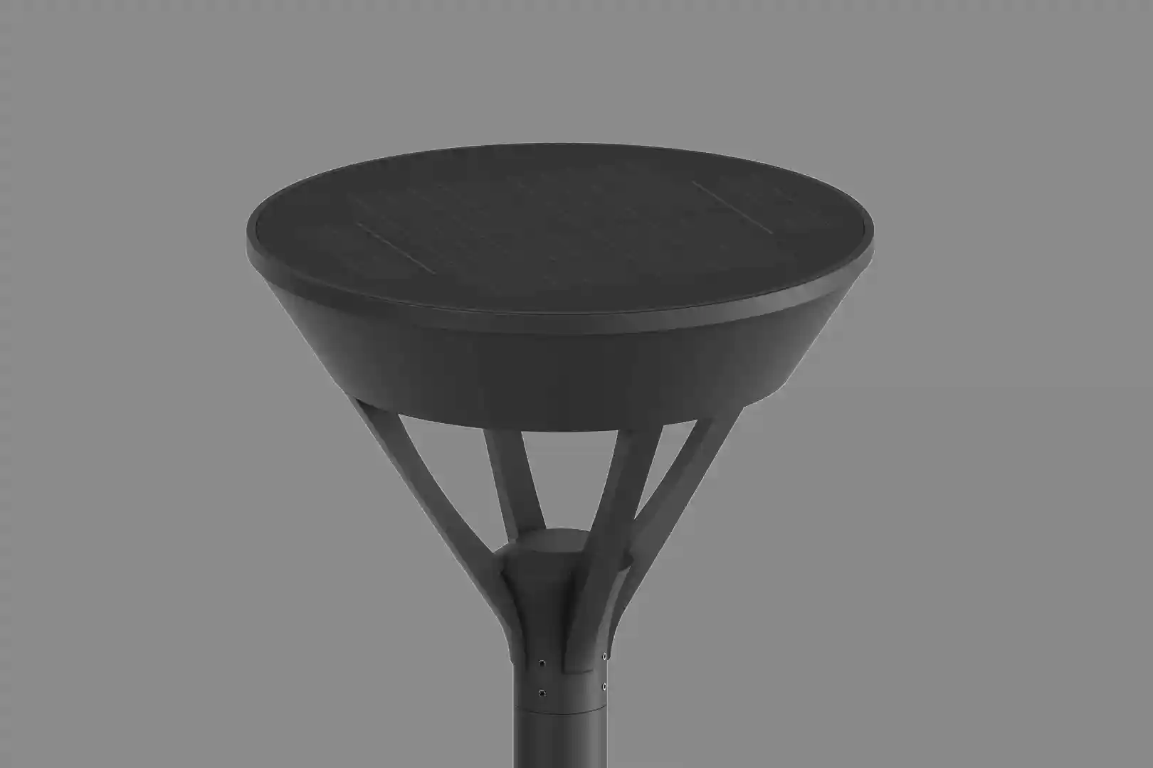 Colonnade Solar Post Top Light in a commercial public space - solar area lighting Colonnade Solar Post Top Light in a commercial public space - solar area lighting