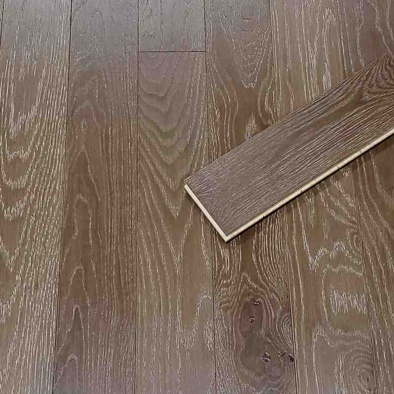 Close-up of the 110mm Nightingale Brushed Engineered T&G, showcasing its unique visual and tactile qualities, premium engineered flooring