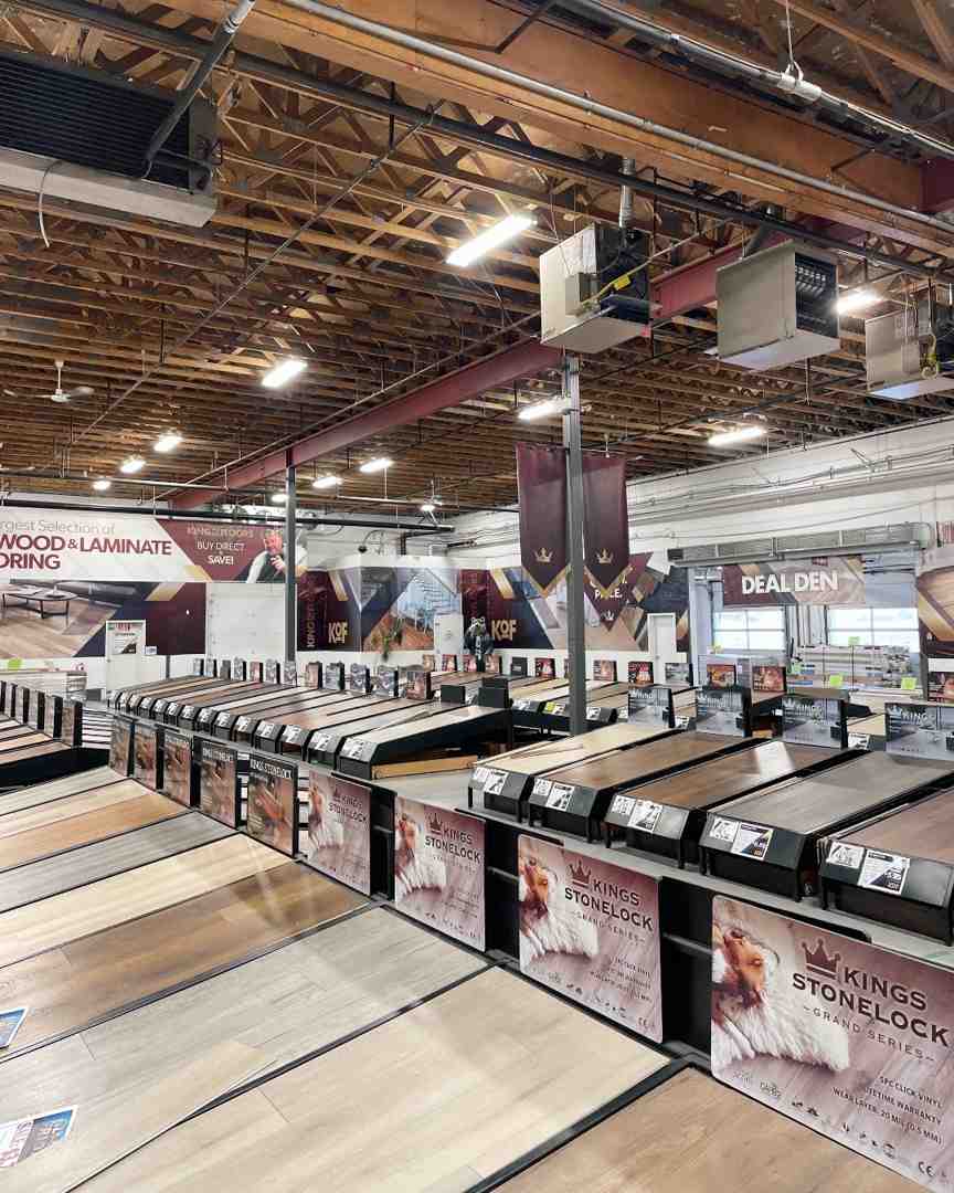 user-inserted range of vinyl, laminate, and engineered flooring options at King of Floors
