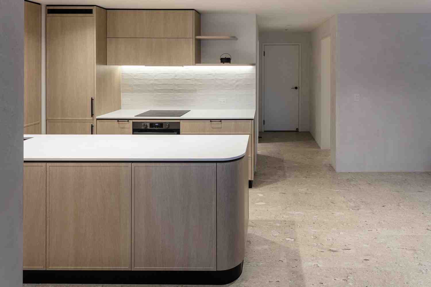 Bespoke butler’s pantry with custom cabinetry, pull-out drawers, open shelving, and integrated storage solutions, designed for a highly organised and functional kitchen space.