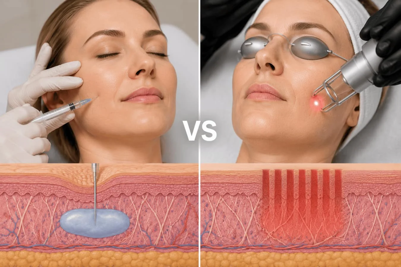 Dermal Filler Injection Compared To Laser Resurfacing