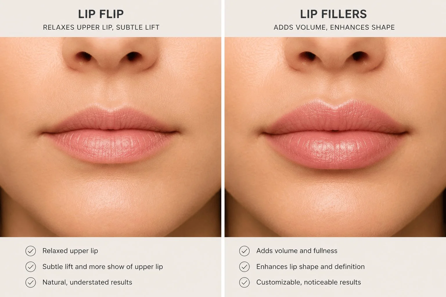 Comparison Of Lip Flip And Lip Filler Results