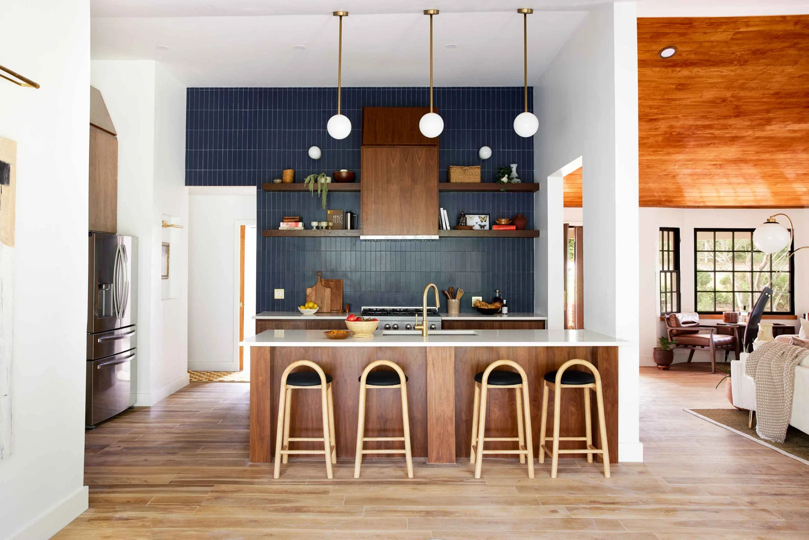 Tailored interior with integrated millwork and layered architectural lighting