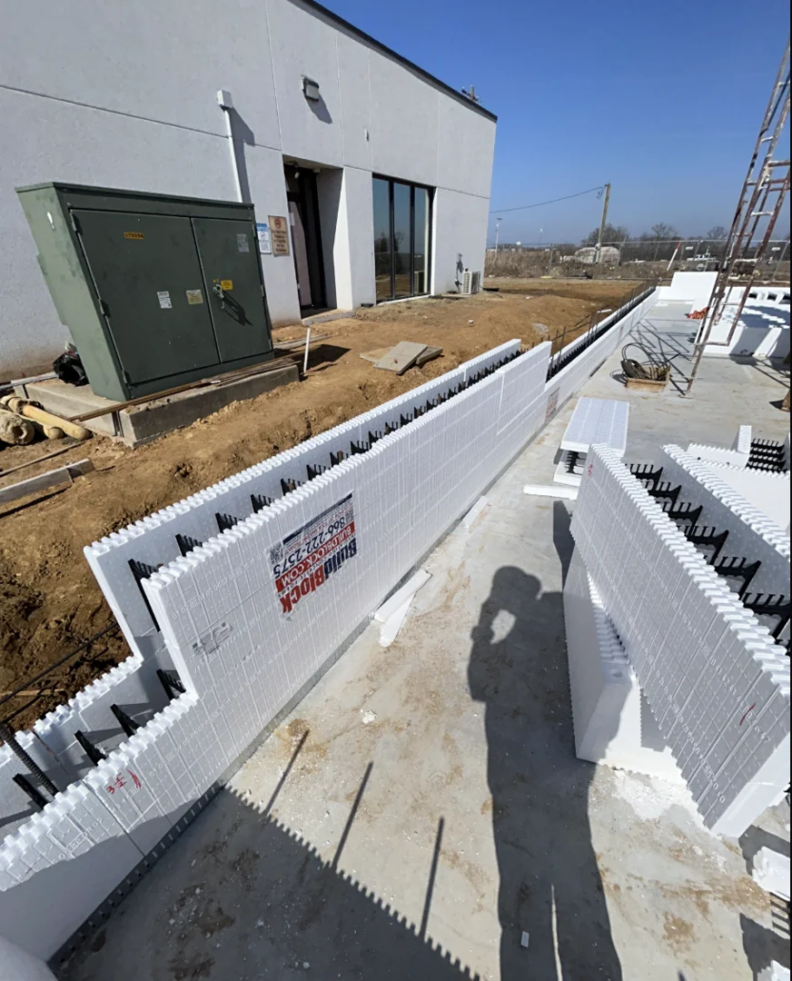 user-inserted ICF going up on our Seminole IHS Expansion.