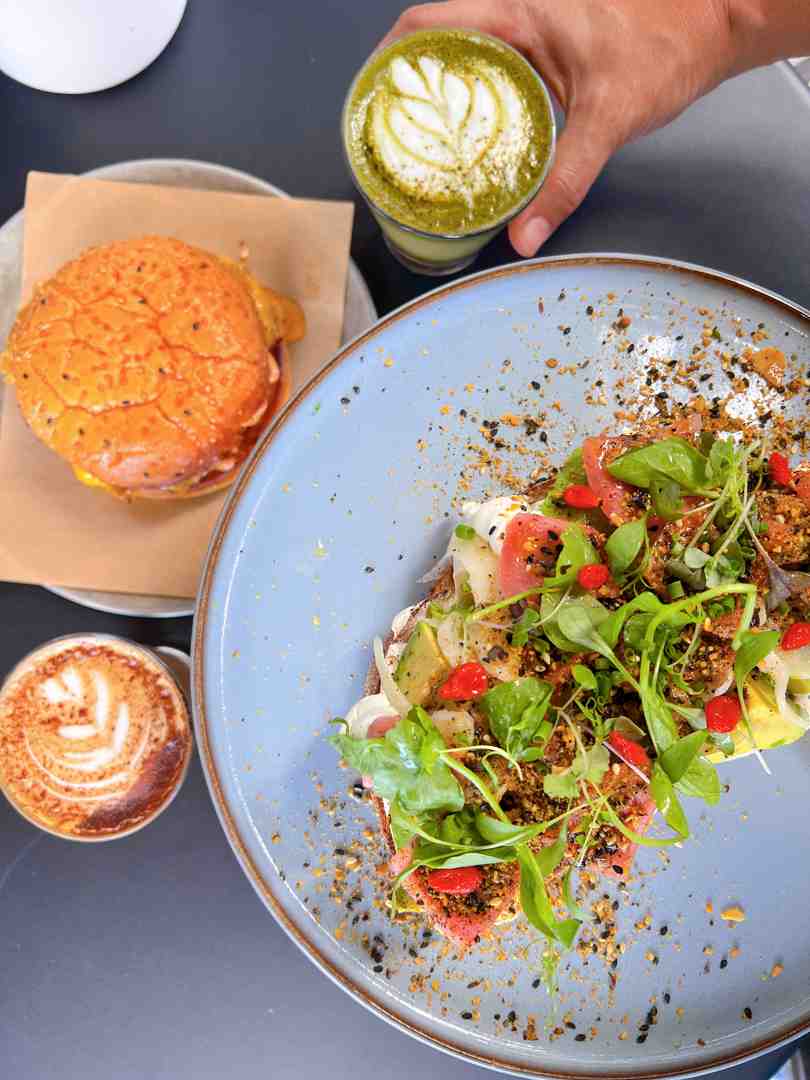 Flinders Lane Cafe Veggie Sando, a colourful and flavourful brunch option.