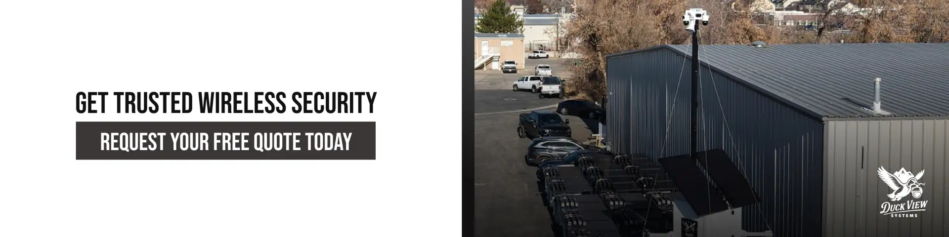 Get Trusted Wireless Security Camera Systems Wireless exterior security camera systems with solar-powered units monitoring commercial property and parking area