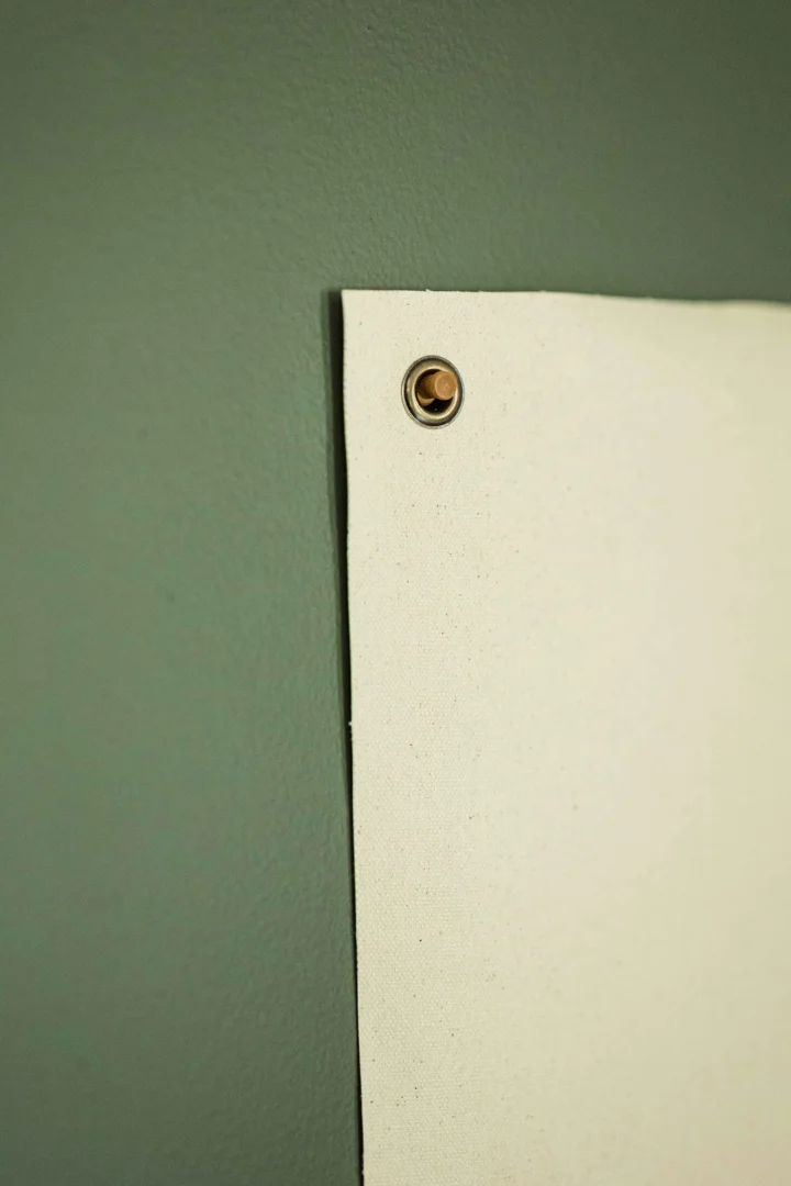 displayed canvas banner on home wall