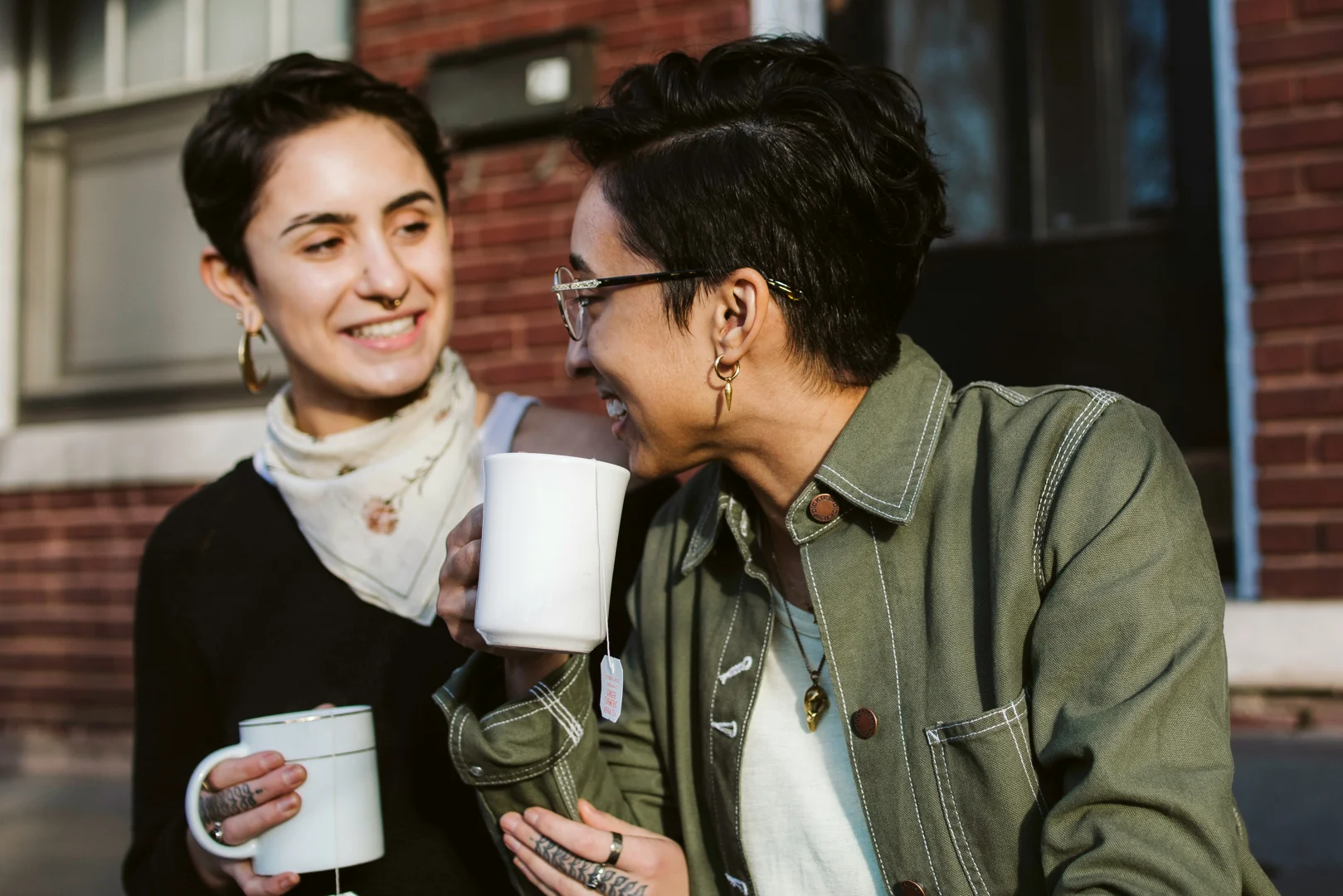 LGBTQ couples therapy - a couple in Spain talking over coffee