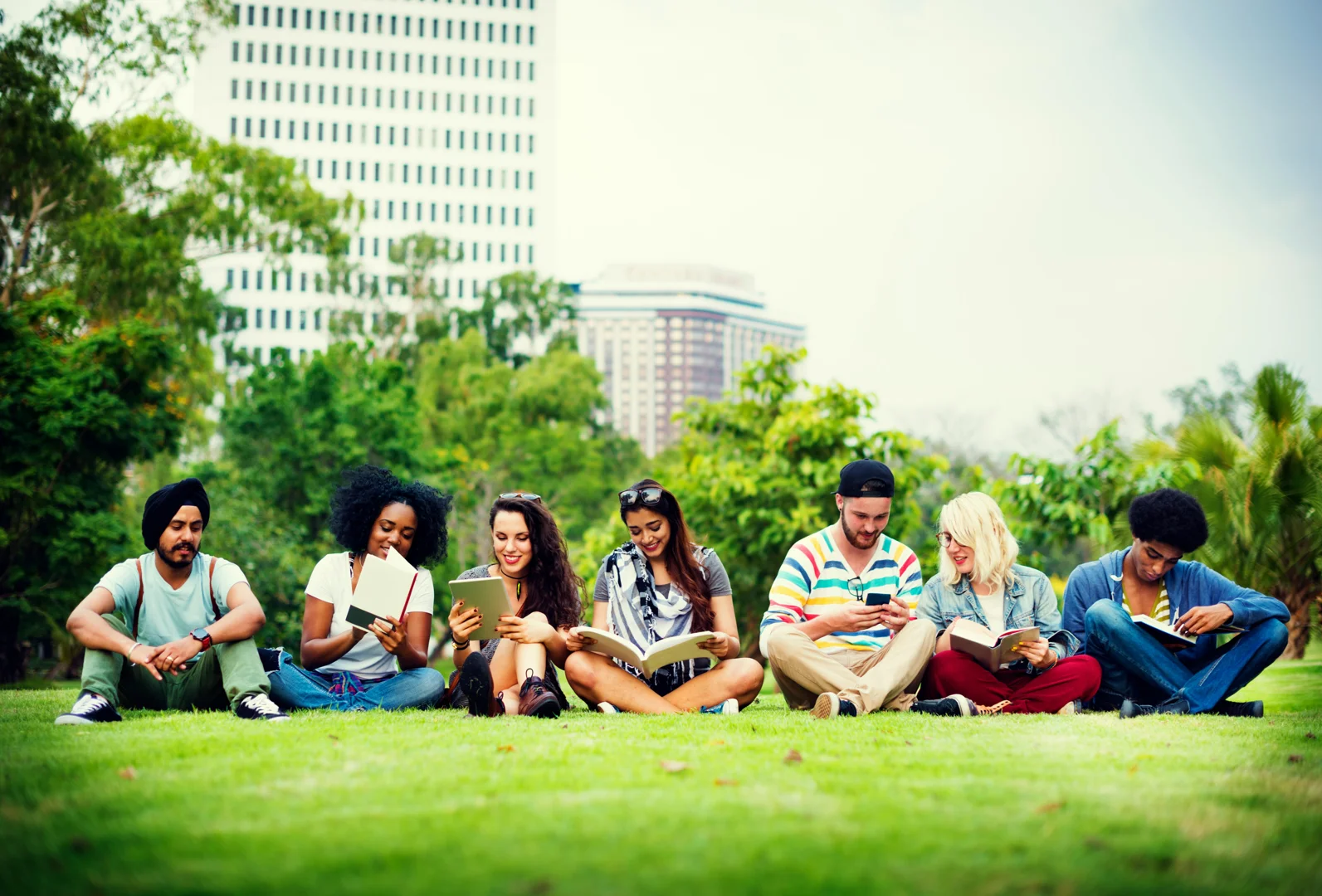 students from different backgrounds together at a park - pre-departure counselling for international students students from different backgrounds together at a park - pre-departure counselling for international students