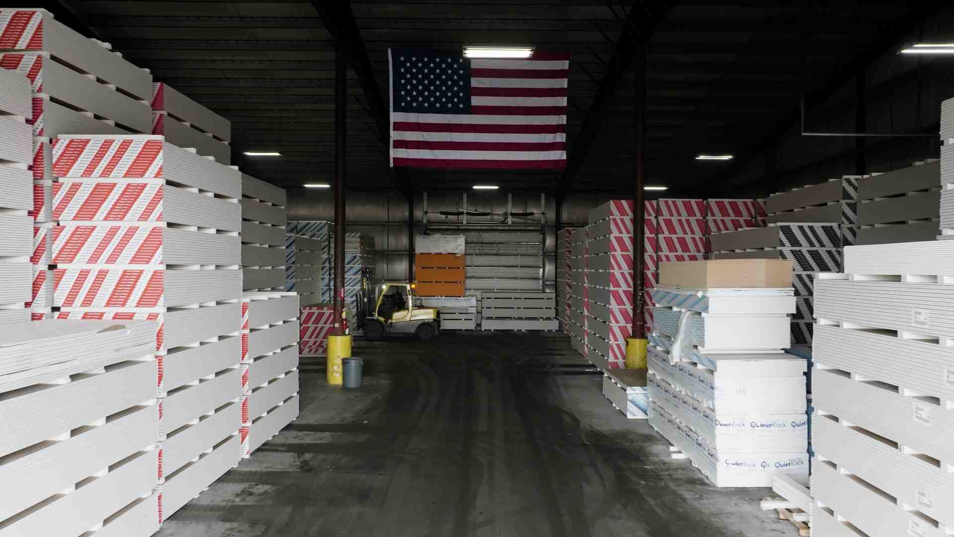 Standard gypsum board in our warehouse Standard gypsum board in our warehouse