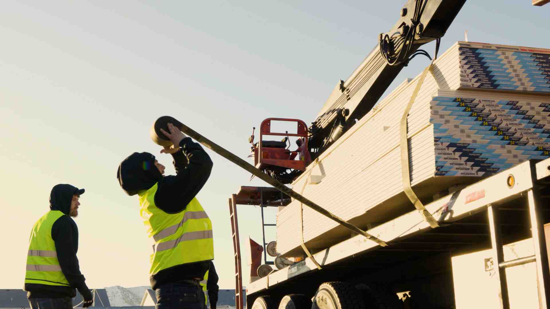 Different gypsum board dimensions loaded on a truck for delivery Different gypsum board dimensions loaded on a truck for delivery