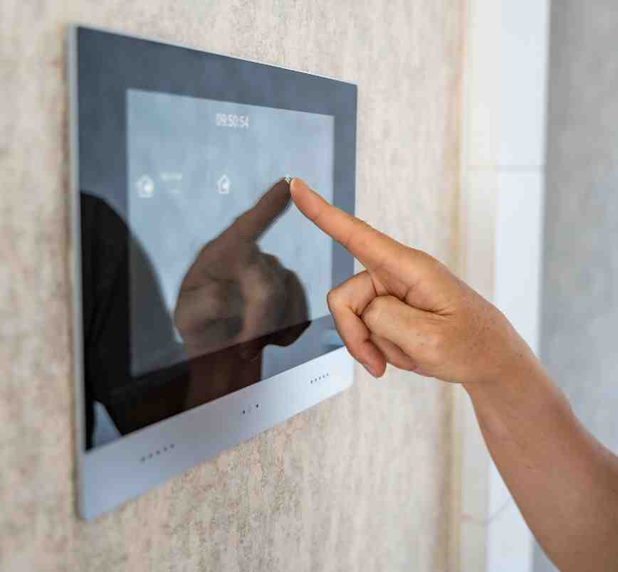 Resident using automated system to access apartment